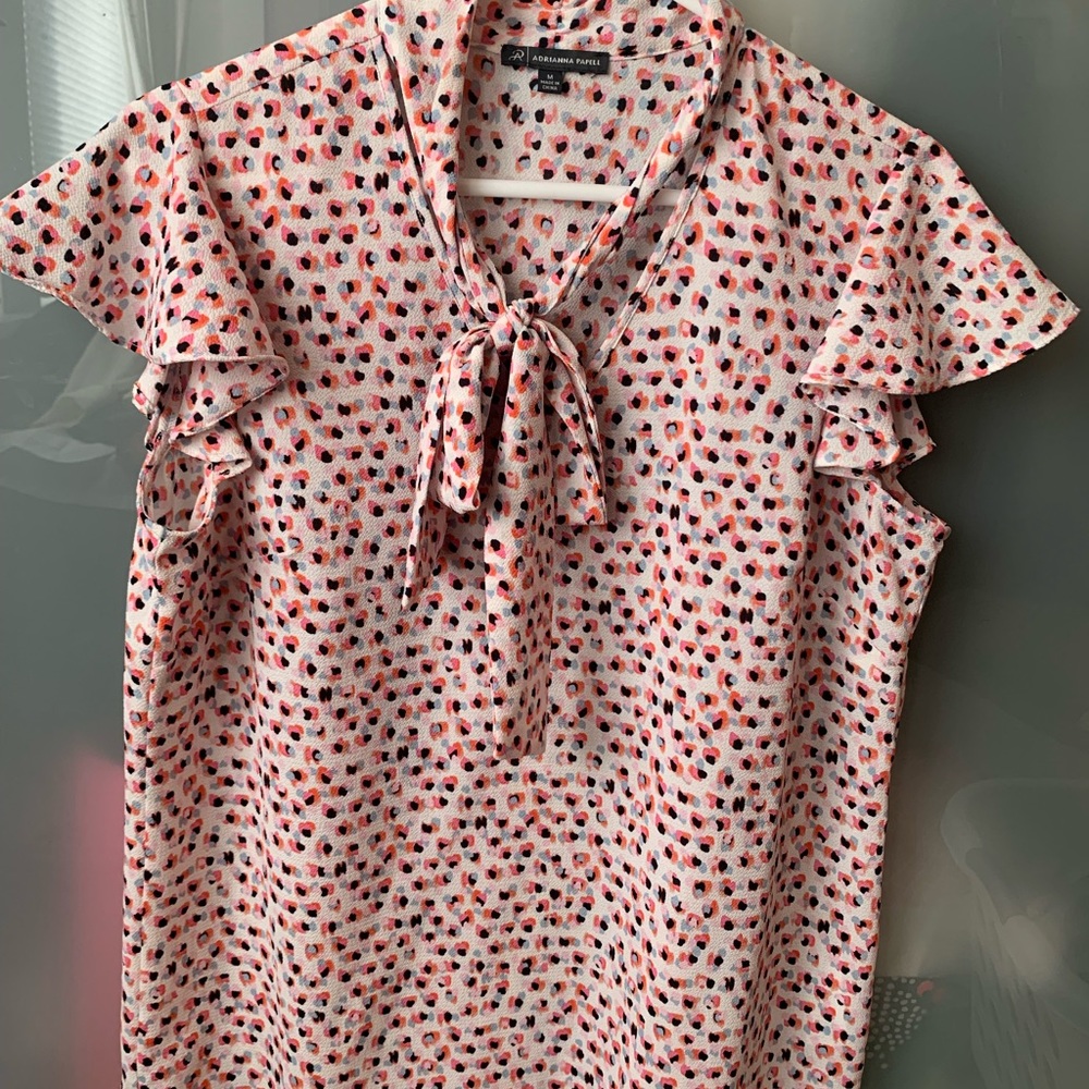 Adrianna Papell top with tie collar